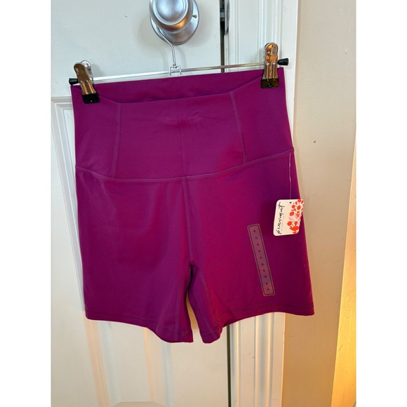 FP Free People Movement Purple Bike Shorts High Waisted Ribbed Size S NWT $48 - Picture 3 of 10